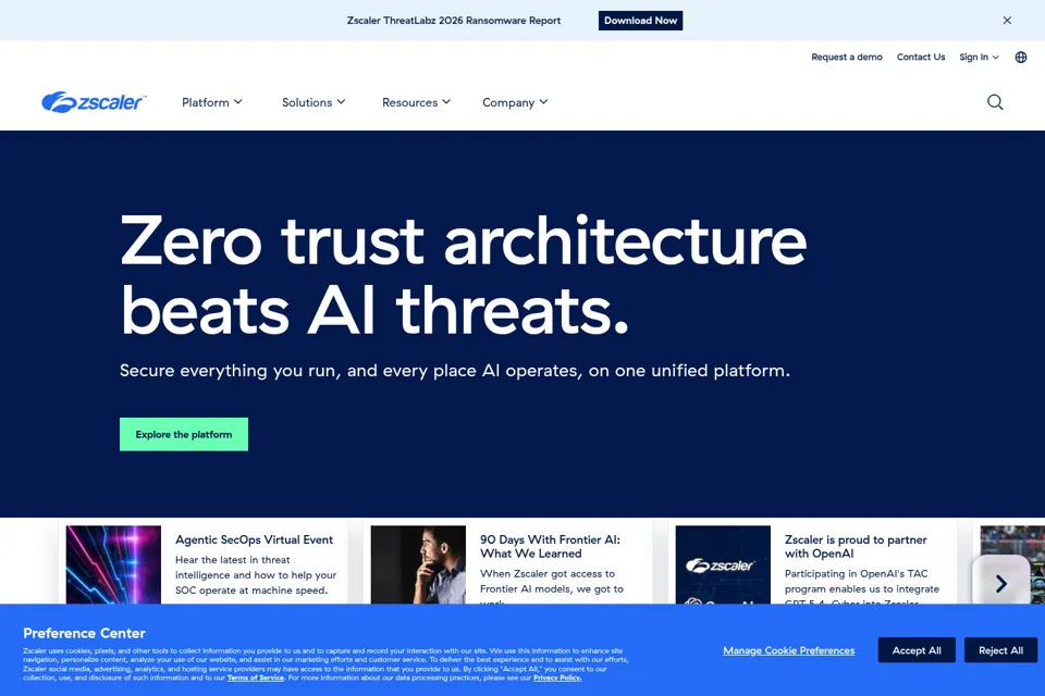 Aperçu de la landing page