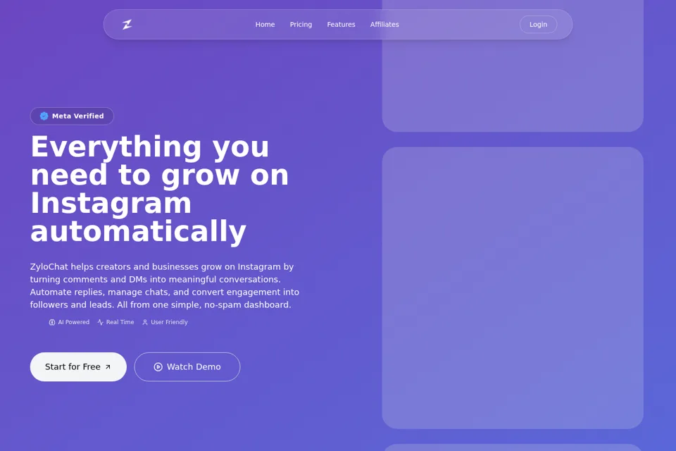 Aperçu de la landing page